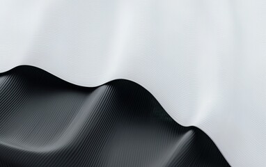 Poster - Softly draped black and white fabric creates an artistic texture in natural light for an elegant visual display