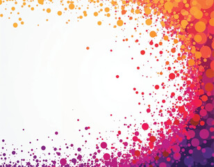 a colorful background with colored dots on a white background with a pink and orange speckled border