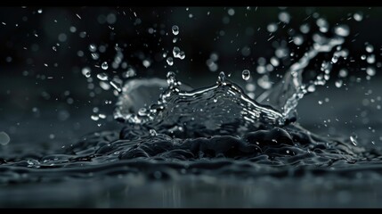 Poster - Water splashing upwards, clear and crisp, high-speed photography, minimalistic background, Close-up photo with clean background
