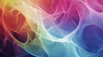 Poster - A mesmerizing abstract artwork depicting a quantum rainbow, where colors blend and vibrate in a harmonious flow
