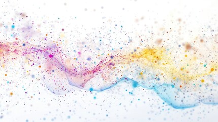 Poster - A mesmerizing abstract portrayal of quantum finance, where clusters of luminous dots and graphs dance across