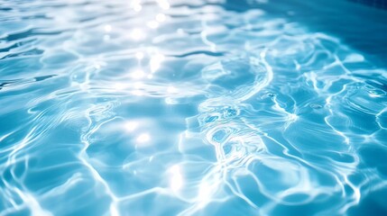 Leinwandbilder - Sparkling blue water with dynamic ripples in a swimming pool, creating a lively and energetic visual effect.