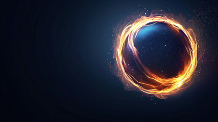 Poster - glowing energy sphere surrounded by vibrant waves and particles