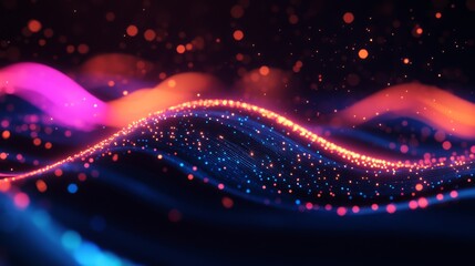 Poster - vibrant abstract waves of light and color