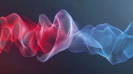 Aufkleber - Abstract Waveforms in Red and Blue Colors