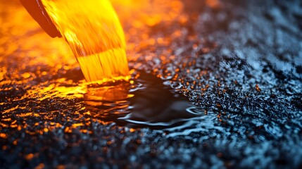 Poster - Vibrant Water Flowing Over Textured Surface