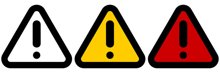 Wall Mural - Alert icon, exclamation mark in triangle shape. Precaution and attention message.