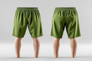 3D Render of Olive Green Men's Boxer Shorts