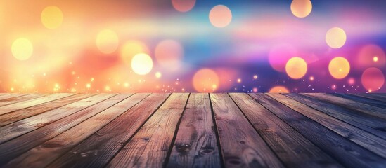 Poster - Beautiful Abstract Blur Background With Wooden Floor