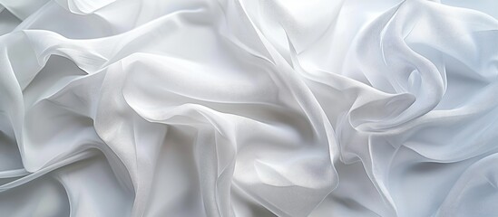 Poster - White Cloth Background Abstract With Soft Waves