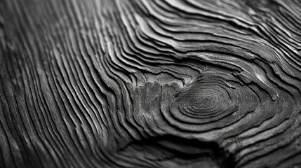 Poster - Monochrome Close Up of Artistic Wood Grain Patterns