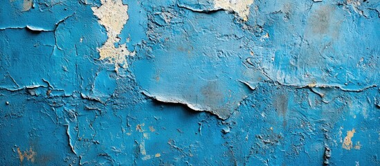 Poster - Blue Painted Concrete Surface For Interior Home Close Up
