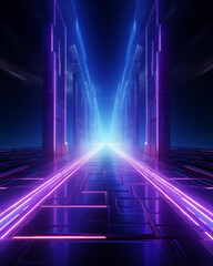 Wall Mural - Background image of glowing lines, high technology, futuristic image, perspective perspective