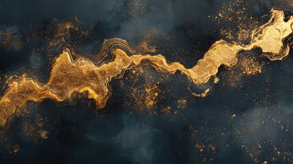 Poster - Abstract metallic texture featuring a gold foil design