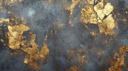 Poster - Abstract metallic texture featuring a gold foil design
