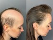 © ai tekno koncept - Hair Loss in Women, Before and After Alopecia Treatment, Effective Hair Regrowth and Density Transformation. Hair cosmetics.