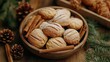 © SRpix - Festive cookies arranged in a rustic bowl with spices
