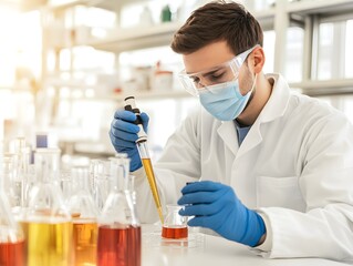 Poster - Laboratory Scientist Conducting Chemical Processing Experiment