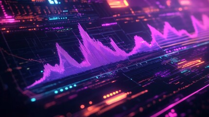 Poster - colorful digital waveform visualization background