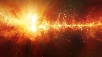 Aufkleber - Cosmic Energy Wave in Fiery Abstract Design