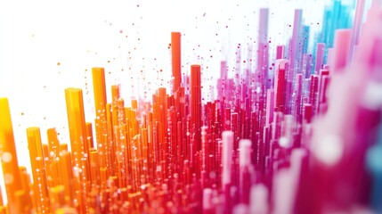 Poster - stock market concept featuring abstract patterns of fluctuating stock prices in vibrant colors.