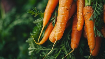 Aufkleber - Carrots with a focus on vibrant color and texture on a smooth background