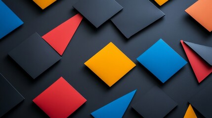 Poster - colorful geometric shapes on dark background