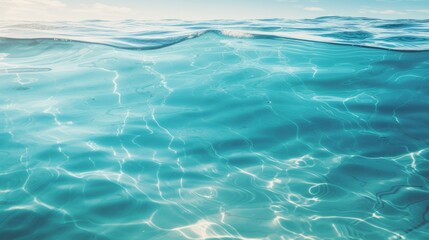 Leinwandbilder - Clear turquoise ocean water with calm surface and sunlit highlights