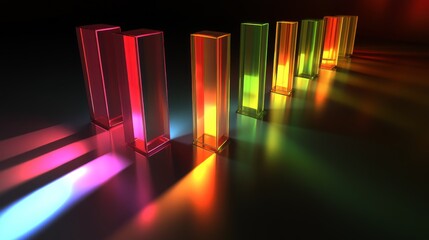 Poster - colorful light effects with transparent bars