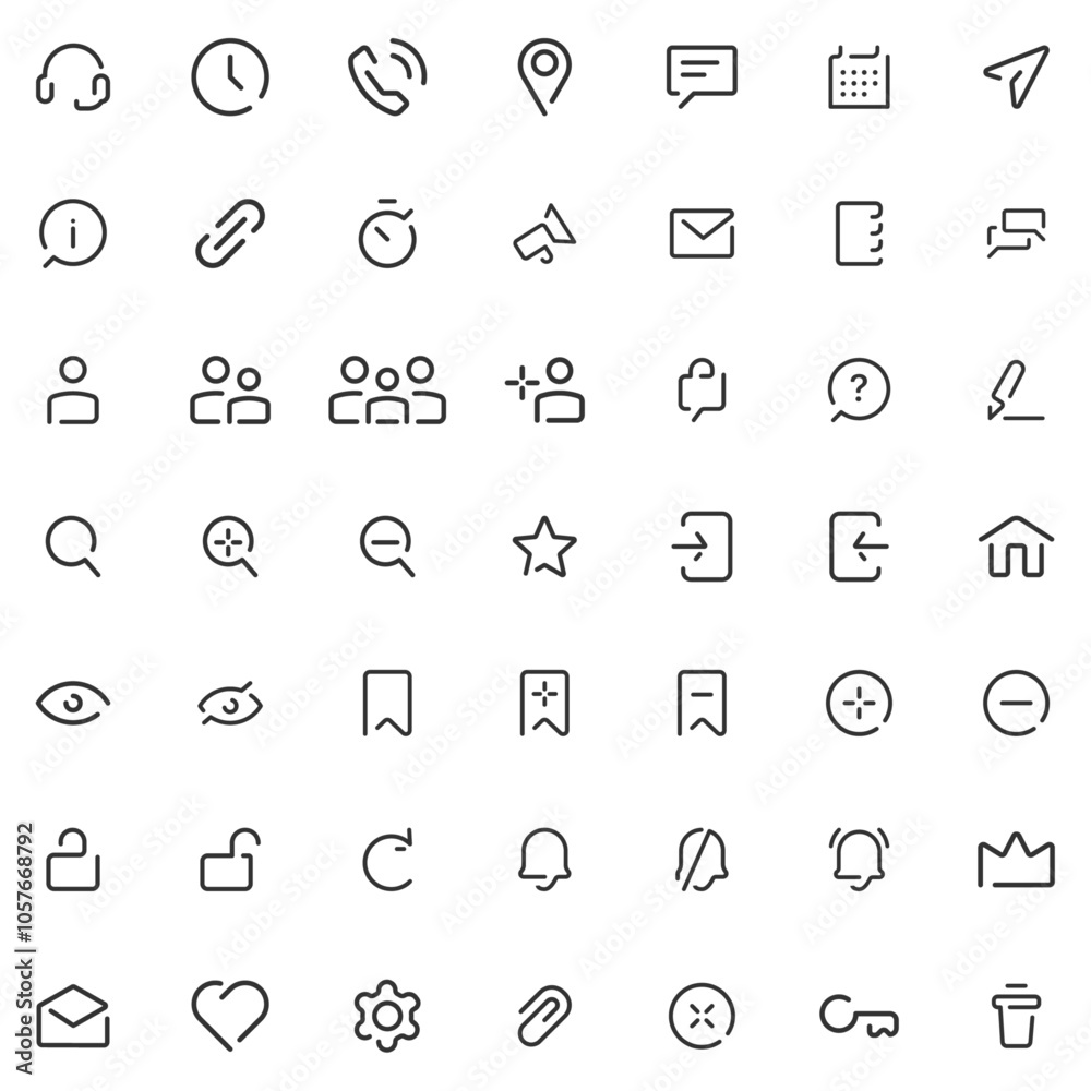 Set of ui ux icons. Symbols modern, simple, vectors for website design ...