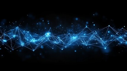Poster - Abstract Blue Network on Black Background
