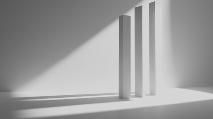 Poster - Minimalist Three Columns with Shadows and Light