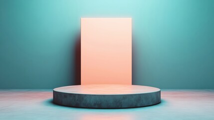 Poster - Minimalist dark gradient with a subtle central light source, creating an elegant, neutral space for graphic design or product display