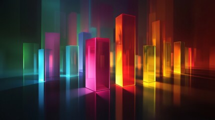 Fototapete - Colorful Abstract Light and Shape Composition
