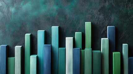 Poster - Abstract Art with Colorful Wooden Bars on Dark Surface