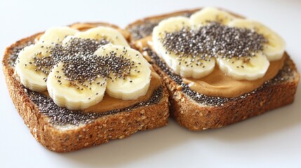 Poster - Healthy Toast with Banana and Chia Seeds