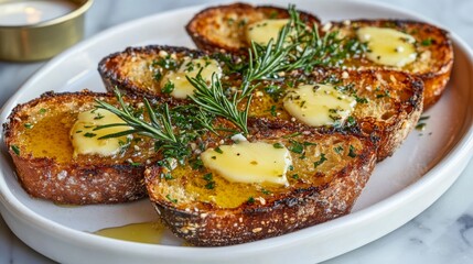 Poster - Freshly Toasted Bread with Butter and Herbs