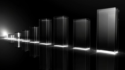 Fototapete - Transparent Cubes Creating a Bright Progression