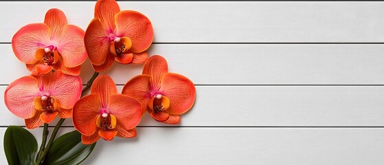 Aufkleber - Elegant orchid flowers showcasing the intricate patterns and textures of the delicate petals against a soft minimalist white background  This close up