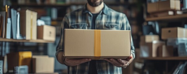 Unemployment ,jobless crisis, worker layoff concept, Close-up of young businessman pack stuff off the desk and holding boxes of self stuff when quitting the job after send resign letter, Generative AI