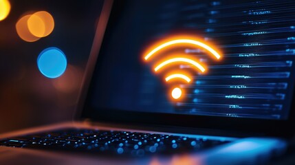 Poster - Wireless Connection Displayed on Laptop Screen