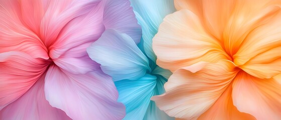 Poster - Soft Focus Shot of Blooming Cosmos Flowers with Dreamy Pastel Color Palette