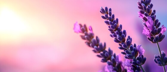 Poster - Breathtaking lavender field at sunrise with a serene and calming atmosphere  The rolling hills are blanketed in a sea of vibrant purple blooms creating a picturesque and harmonious natural landscape