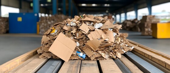 Aufkleber - Efficiently Sorting and Organizing Recyclable Materials Such as Plastic Glass Paper and Metal at a Sustainable Recycling Facility or Plant