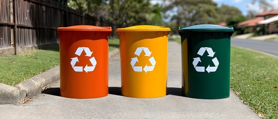 Poster - Clearly Marked Recycling Bins Encouraging Community Participation in Waste Sorting and Sustainable Resource Management