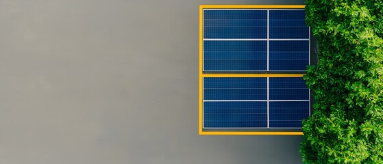 Poster - Electric car charging stations in a parking lot powered by solar panels that harness renewable energy from the sun to charge vehicles in an eco friendly and sustainable way