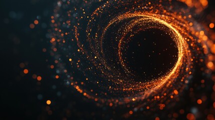 Poster - Dark Background with Glowing Particles in Motion