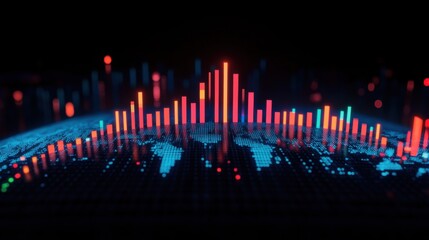 Poster - Glowing Data Network Over Earth Visualization