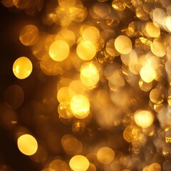 Wall Mural - golden bokeh background with vibrant circular light patterns for festive designs.
