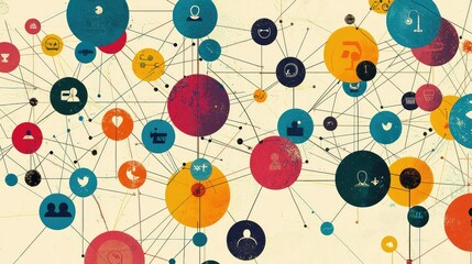 Poster - Captivating Illustration of Social Network Connections